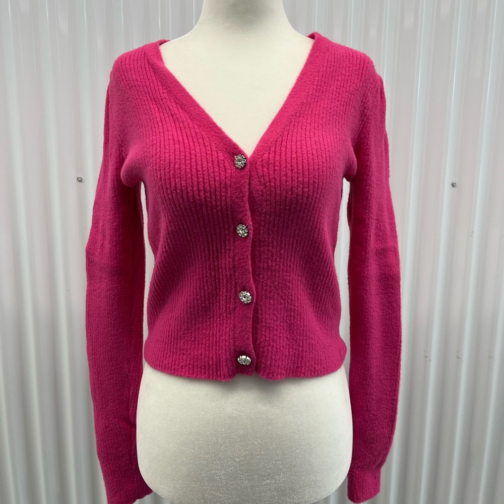 💖 Zara Fuchsia Button-Up Cardigan
